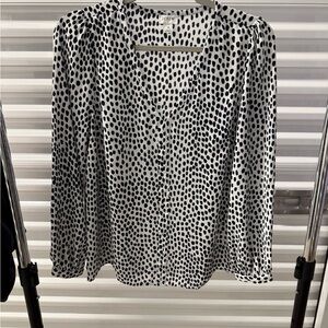 J. Crew Black and White Polka Dot Women's Top